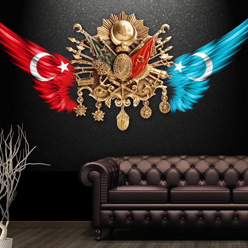 Türk Bayrağı ve Ormanlı Arması Duvar Kağıdı