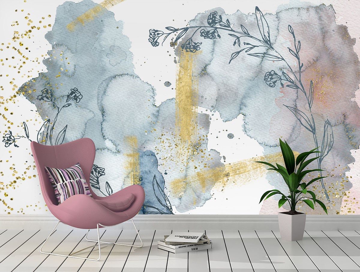 Suluboya Çiçekler - Duvar Kağıdı