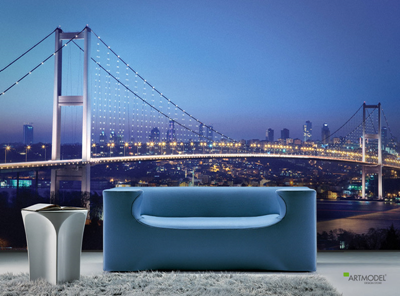 istanbul gece bogaz manzarali duvar
